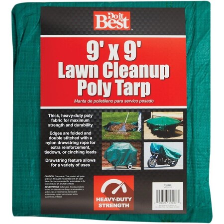 All-Source 9 ft x 9 ft Tarp, Green 755648